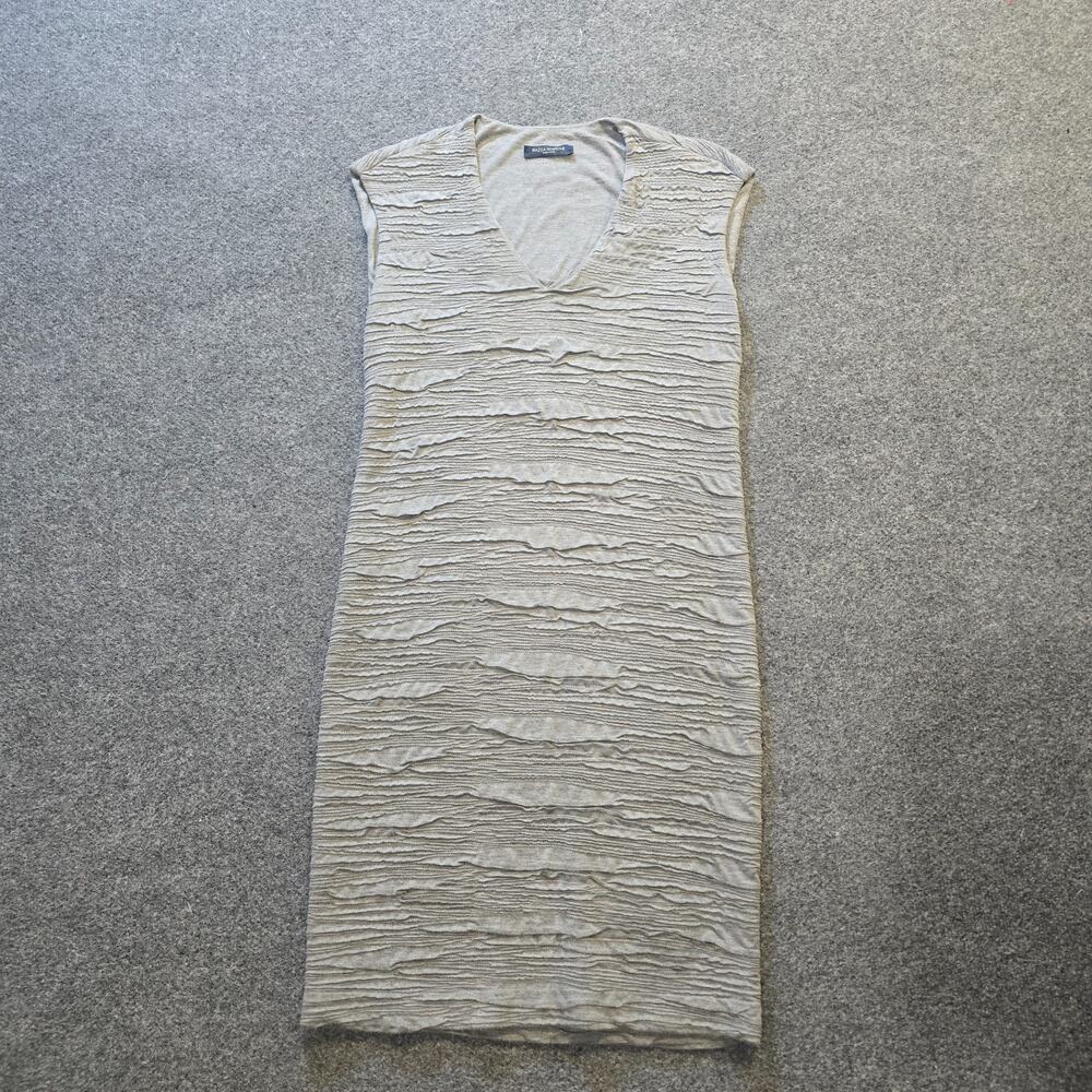 Piazza Sempione Dress Womens Size 10 Gray Textured Crinkle Fitted Pencil Classic